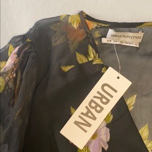 Urban Outfitters Floral Wrap Long Sleeved Dress